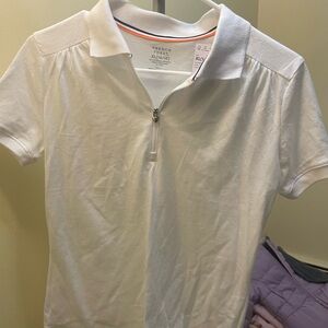 French Toast Kids Zip-Up White Polo Shirt